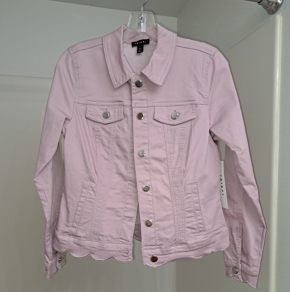 Tribal Pink Jean Jacket Classic Denim Style